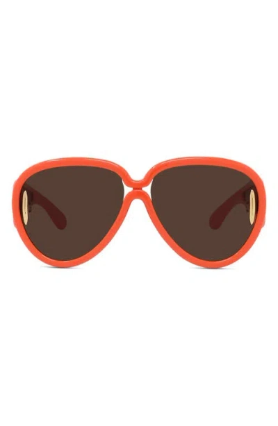 Loewe Wave Mask Pilot Sunglasses, 65mm In Orange