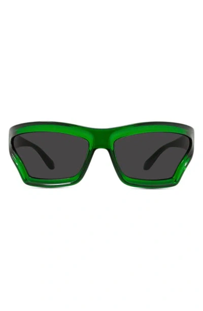 Loewe X Paula's Ibiza 70mm Oversize Mask Sunglasses In Dark Green/ Other / Smoke