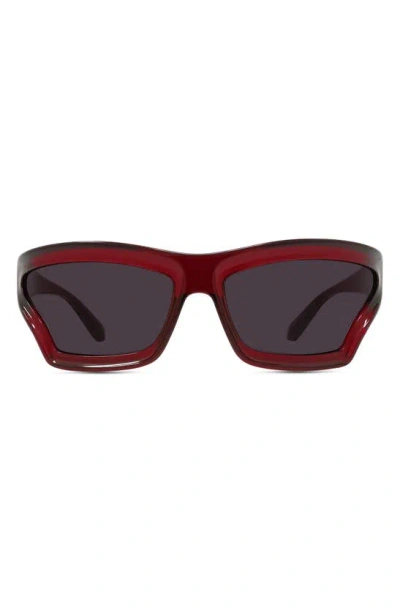 Loewe X Paula's Ibiza 70mm Oversize Mask Sunglasses In Shiny Red / Smoke