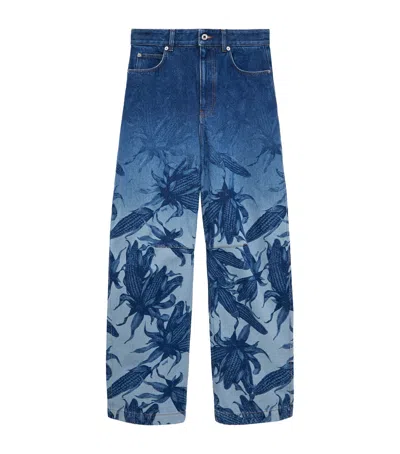 Loewe X Paula's Ibiza Anagram Barrel Jeans In Blue