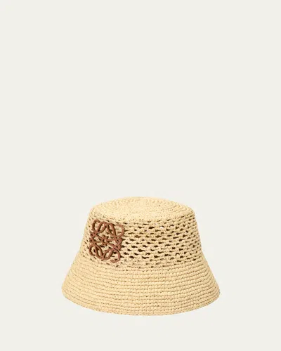 Loewe Women's  X Paula's Ibiza Anagram Raffia Bucket Hat In White