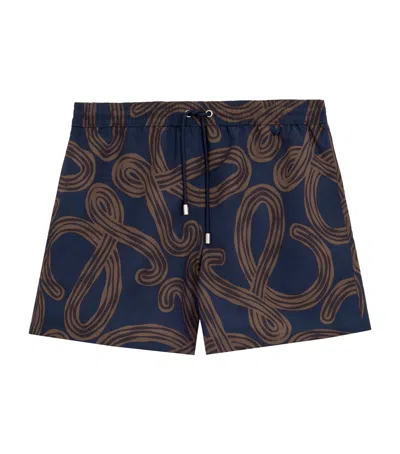 Loewe Drawstring Swim Trunks In Brown