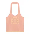 Loewe Anagram Tank Top In Cotton And Viscose In Pink