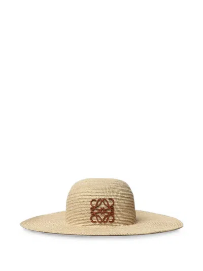 Loewe X Paula's Ibiza Anagram Wide-brim Sun Hat In Neutral