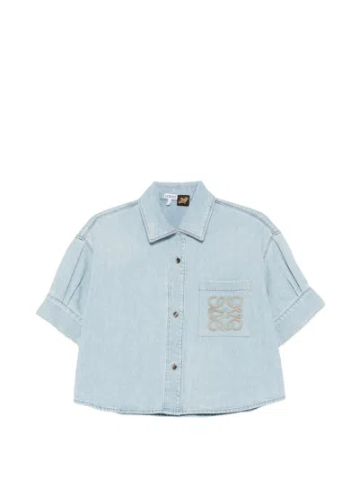 Loewe X Paula's Ibiza Anagram-embroidered Shirt In Blue