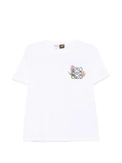 Loewe X Paula's Ibiza Anagram-embroidered T-shirt In White