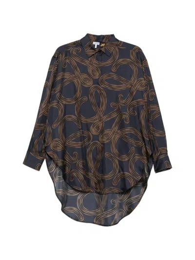 Loewe X Paula's Ibiza Anagram-print Shirt In Brown