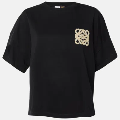 Pre-owned Loewe X Paula's Ibiza Black Anagram Cotton Boxy Fit T-shirt L