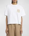 Loewe X Paula Ibiza Boxy Fit T-shirt With Raffia Anagram In White