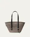 Loewe Braid Medium Woven Handbag In Brown