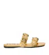 Loewe Petal Flower Sandal In Calfskin And Crystals In Gold