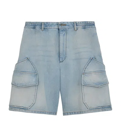 Loewe Cargo Shorts In Denim In Blue