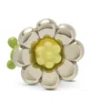 Loewe Palladium/meadow  X Paula's Ibiza Caterpillar Dice Enamelled Brass Charm In Silver