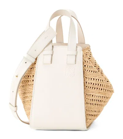 Loewe Hammock Compact Bag In Calf Leather In White