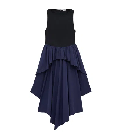 Loewe X Paula's Ibiza Cotton Asymmetric Midi Dress In Blue