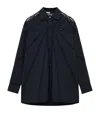 Loewe Sheer Lace Button Down Blouse In Navy