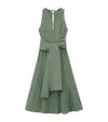 Loewe Draped Tie-waist Midi Dress In Green