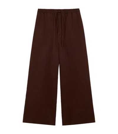 Loewe X Paula's Ibiza Cotton Satin Drawstring Trousers In Brown