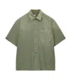 Loewe Anagram Short Sleeve Cotton Shirt In Green