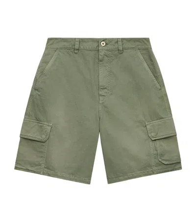 Loewe X Paula's Ibiza Cotton Twill Cargo Shorts In Green