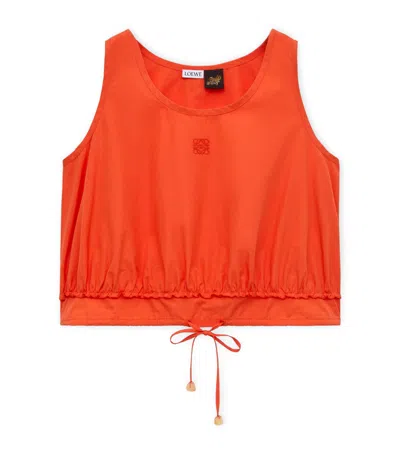 Loewe Poplin Cropped Sleeveless Top Ibiza Edition In Orange