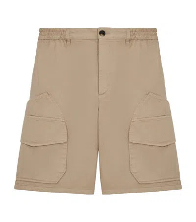 Loewe X Paula's Ibiza Cotton-satin Cargo Shorts In Brown