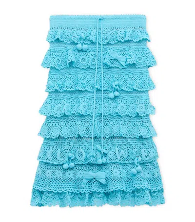 Loewe Skirt In Cotton Crochet Size:m For Woman In Blue