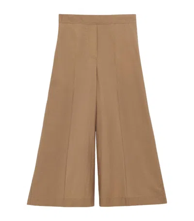 Loewe X Paula's Ibiza Cropped Wide-leg Trousers In Brown
