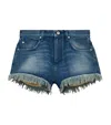 Loewe Anagram Shorts In Denim In Blue