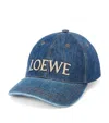 Loewe X Paula's Ibiza Denim Logo Baseball Cap In Blue