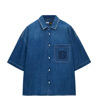 LOEWE X PAULA'S IBIZA DENIM SHORT SLEEVE SHIRT