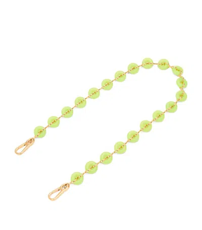 Loewe Womens Light Pear Donut Acetate And Stainless-steel Bag Strap In Acid Green/gold