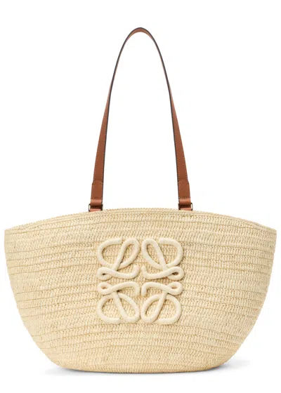 Loewe X Paula's Ibiza Eclipse Medium Raffia Bag In Brown