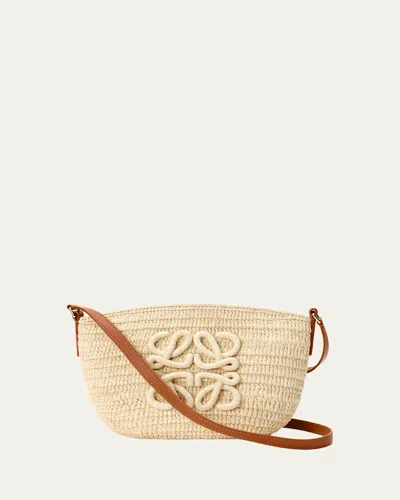 Loewe X Paula's Ibiza Eclipse Shoulder Bag In Raffia In Brown