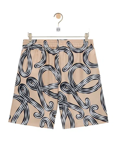 Loewe X Paula's Ibiza Elastic-waistband Shorts In Brown