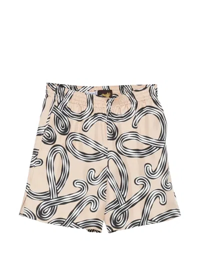 Loewe X Paula's Ibiza Elastic-waistband Shorts In Brown