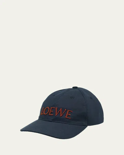 Loewe X Paula's Ibiza Embroidered Canvas Cap In Blue