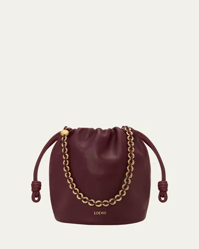 LOEWE X PAULA'S IBIZA FLAMENCO BUCKET BAG IN NAPA LEATHER WITH CHAIN