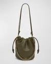 Loewe Flamenco Purse Bucket Bag In Mellow Nappa Lambskin In Green