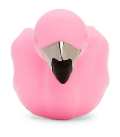 Loewe Women's Candy/palladium X Paula's Ibiza Flamingo Enamel-coated Brass Dice Charm In Pink