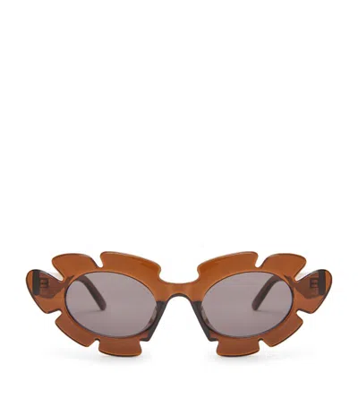 Loewe X Paula's Ibiza Flower Sunglasses In Brown