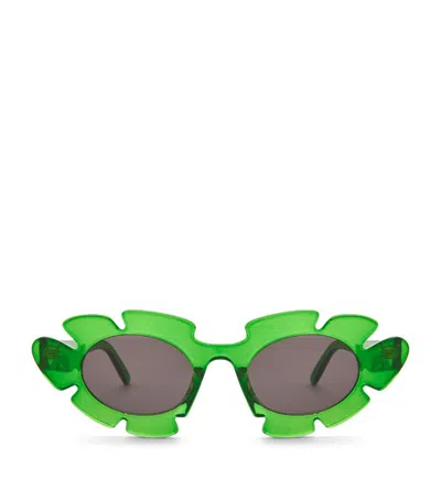 Loewe X Paula's Ibiza Flower Sunglasses In Green