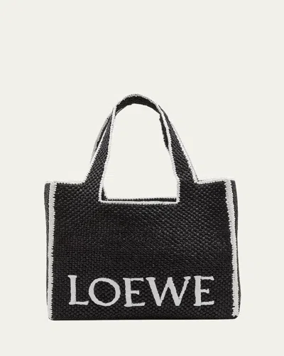 Loewe X Paula's Ibiza Font Logo Large Tote Bag In Raffia In Multi