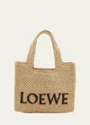 Loewe X Paula's Ibiza Font Tote Small Bag In Raffia In Beige