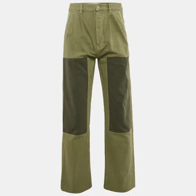 Pre-owned Loewe X Paula's Ibiza Green Patch Work Jeans L Waist 30"