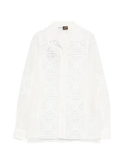 Loewe X Paula's Ibiza Lace-panel Shirt In White