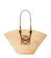 Loewe X Paula's Ibiza Large Woven Anagram Basket Bag In Beige