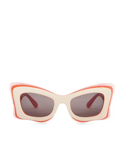 Loewe X Paula's Ibiza Layered Butterfly Sunglasses In Pink