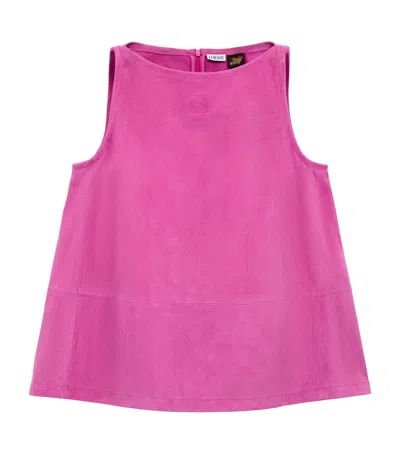 Loewe X Paula's Ibiza Leather Anagram Tank Top In Pink