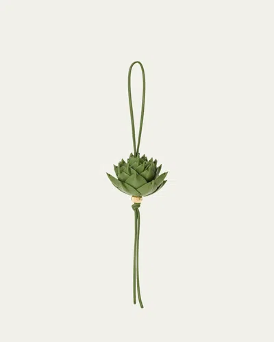 Loewe X Paula's Ibiza Leather Artichoke Bag Charm In Green